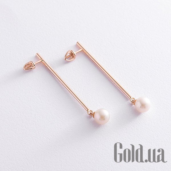 

Серьги с подвесками Украина, Золотые серьги с культив. жемчугом