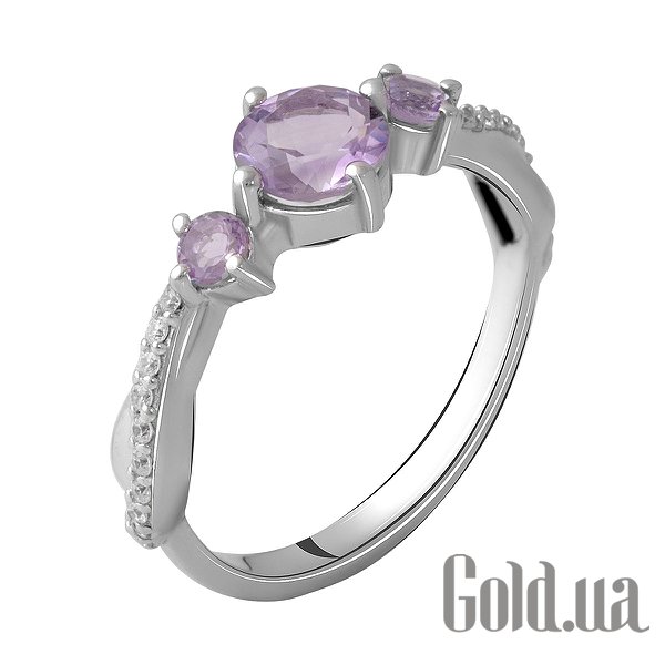 

Женские кольца Fresh Jewelry, Женское серебряное кольцо с куб. циркониями и аметистами, 17