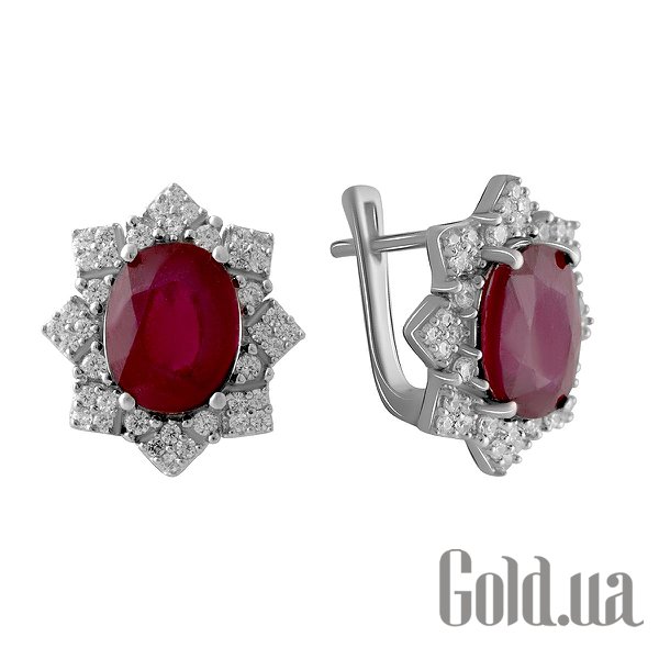 

Серьги Fresh Jewelry, Серебряные серьги с куб. циркониями и рубинами
