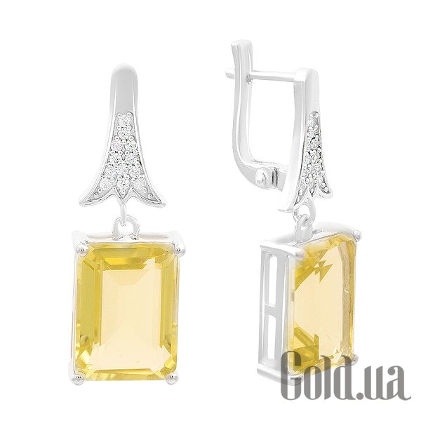 

Серьги с подвесками Fresh Jewelry, Серебряные серьги с куб. циркониями и кварцами