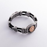 Срібний браслет з куб. цирконіями в позолоті, 1796528