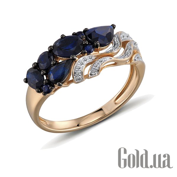 

Кольцо Lurie Jewelry, Женское золотое кольцо с бриллиантами и сапфирами, 17