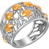 Женское серебряное кольцо в позолоте, 1607089