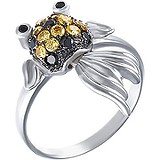 Женское серебряное кольцо с куб. циркониями, 1609393