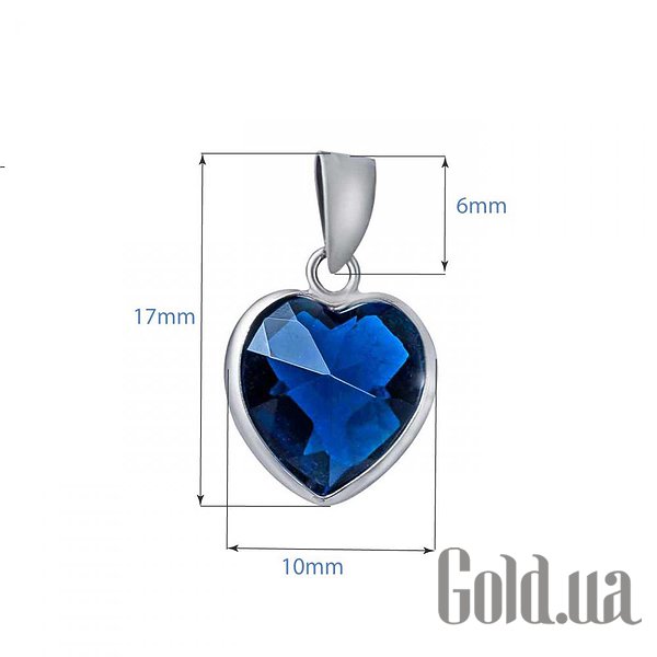 Кулони-сердечка Lurie Jewelry Срібний кулон з куб. цирконієм