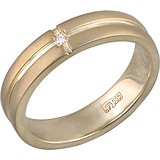 Золотое обручальное кольцо с бриллиантом, 1612977