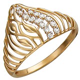 Женское золотое кольцо с куб. циркониями, 1613745