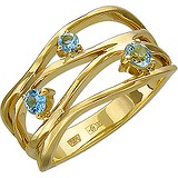 Женское золотое кольцо с аквамаринами, 1618353
