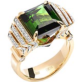 Женское золотое кольцо с бриллиантами и турмалином, 1638577