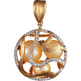 Золотой кулон с бриллиантами и жемчугом, 1642673