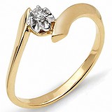 Женское золотое кольцо с бриллиантом, 1646769