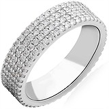Серебряное обручальное кольцо с куб. циркониями, 1665457