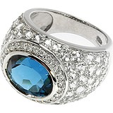 Женское золотое кольцо с бриллиантами и топазами, 1672369