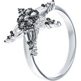 Женское серебряное кольцо с куб. циркониями, 1675953