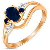 Женское золотое кольцо с бриллиантами и сапфирами, 1700785