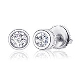 Срібні сережки з куб. цирконіями, 1707441