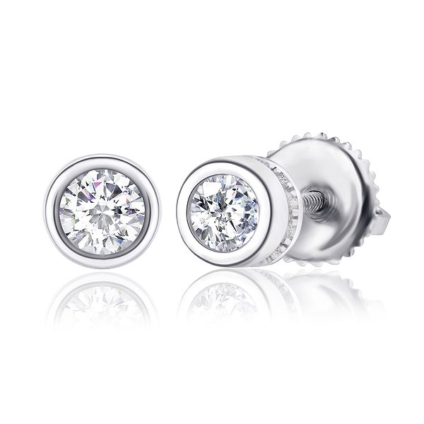 Срібні сережки з куб. цирконіями