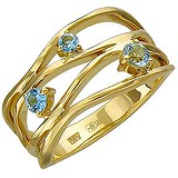 Женское золотое кольцо с аквамаринами, 1712049