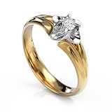 Золотое кольцо с бриллиантом, 1722801