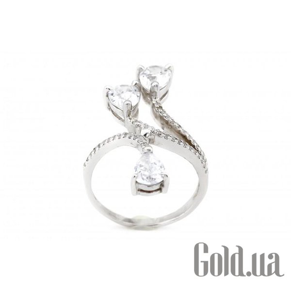 

Женские кольца Украина, Женское серебряное кольцо с куб. циркониями, 17.5