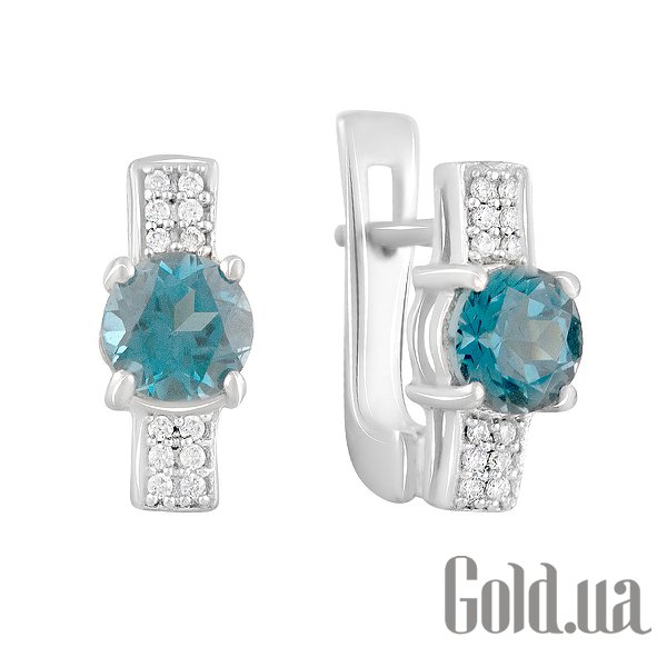 

Серьги Fresh Jewelry, Серебряные серьги с куб. циркониями и топазами