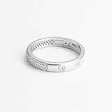 Серебряное обручальное кольцо с куб. циркониями (КК2Ф/1159), фотографии