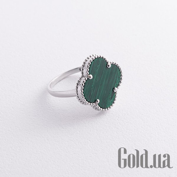 

Кольцо Украина, Женское золотое кольцо с малахитом, 18