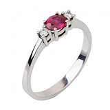 Жіноче золоте кільце з діамантами та рубіном, 1795505