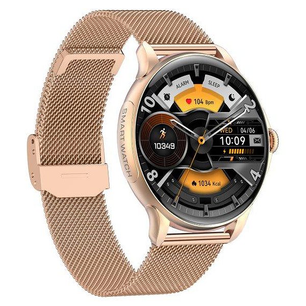UWatch Смарт часы Smart Holiday Gold Steel 3254