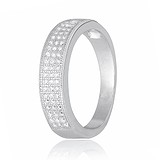 Серебряное обручальное кольцо с куб. циркониями (КК2Ф/203), фото