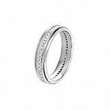 Серебряное обручальное кольцо с куб. циркониями, 143026