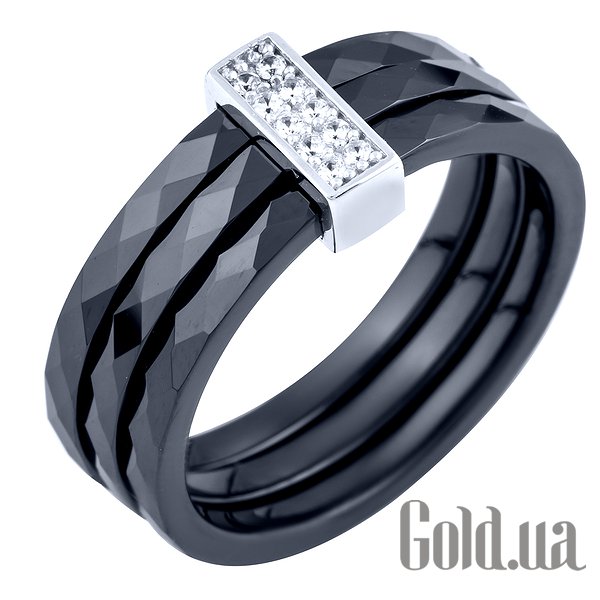 

Женские кольца Fresh Jewelry, Женское серебряное кольцо с керамикой и куб. циркониями, 19