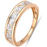 Золотое обручальное кольцо с бриллиантами, 1603250