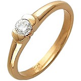 Золотое кольцо с бриллиантом, 1605298