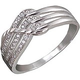 Женское серебряное кольцо с куб. циркониями, 1611442