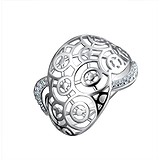 Женское серебряное кольцо с куб. циркониями, 1614002