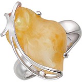 Женское серебряное кольцо с янтарем, 1620402