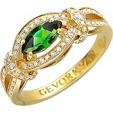 Женское золотое кольцо с бриллиантами и турмалином, 1638578