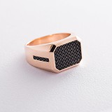 Купить Мужское золотое кольцо с куб. циркониями (onxк06192) ,цена 29016 грн., в магазине Gold.ua