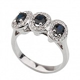 Жіноче золоте кільце з діамантами та сапфірами, 1795506