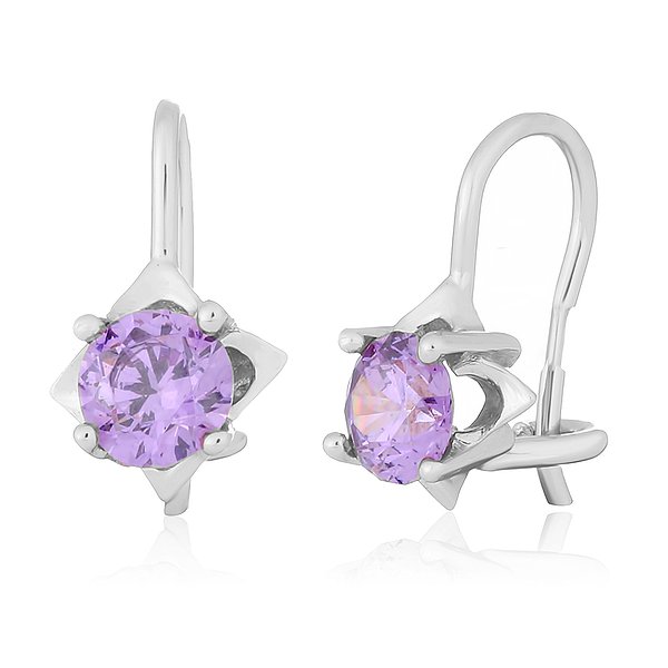 Серебряные серьги  с куб. циркониями