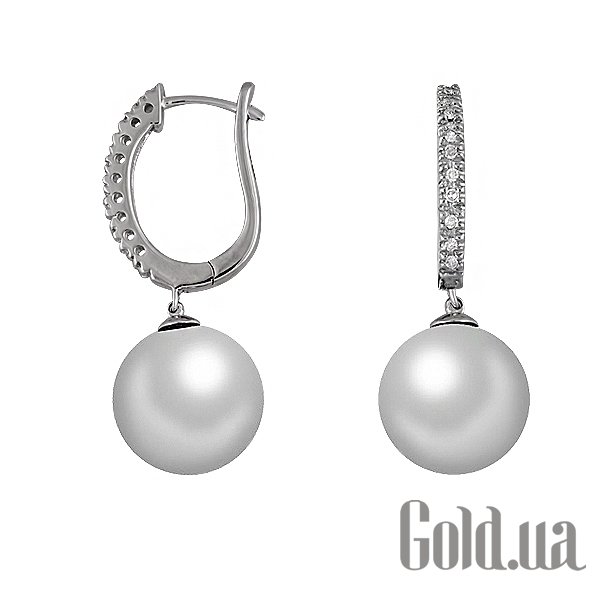 

Серьги Lurie Jewelry, Золотые серьги с бриллиантами и жемчугом