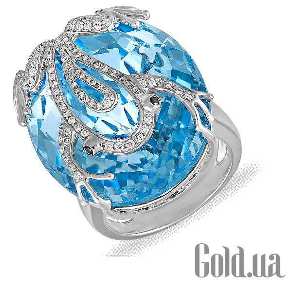 

Кольцо Lurie Jewelry, Женское золотое кольцо с бриллиантами и топазом, 18.5