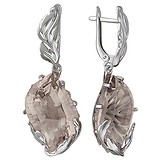 Серебряные серьги с раухтопазами, 1515955