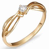 Золотое кольцо с бриллиантом, 1554611