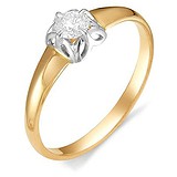 Золотое кольцо с бриллиантом, 1555123