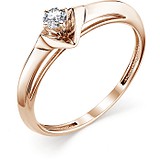 Золотое кольцо с бриллиантом, 1606067