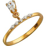 Женское золотое кольцо с куб. циркониями, 1614003