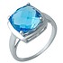 Женское серебряное кольцо с синт. аквамарином - фото 1