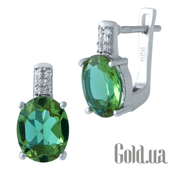 

Серьги Fresh Jewelry, Серебряные серьги с султанитами и куб. циркониями